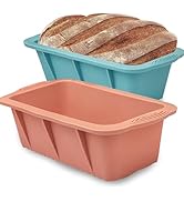 Koolstuffs Silicone Bread Loaf Pan, 2 PCS Rectangular Non-Stick Baking Mold Pans for Oven, Bread,...