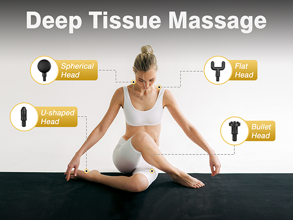 Massage Gun Deep Tissue Back Massage for Athletes for Pain Relief Percussion Massage 4 Massage Head