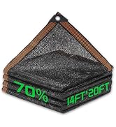 Homiton 70% Shade Cloth, 14FTx20FT HDPE Mesh Tarp with Reinforced Grommets, Outdoor Sun Shade Net...