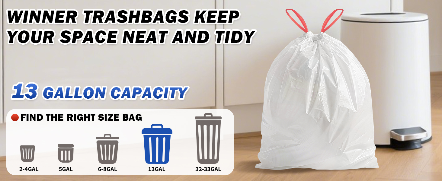 13 Gallon Tall Kitchen Garbage Bags