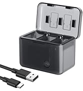 GKUGEYGO Battery Charger for GoPro Hero 13 Black, Triple Slot USB Charging Case with Type-C Cord ...