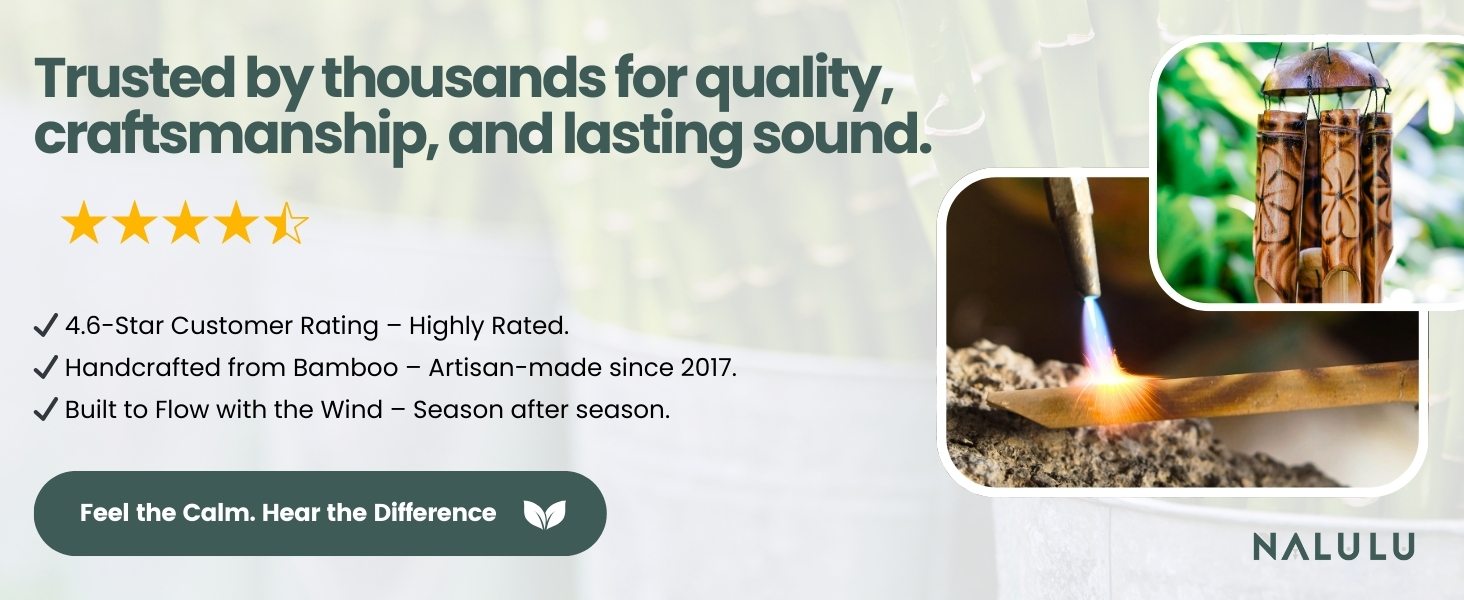 bamboo wind chime chimes wooden wood outside outdoors windchimes deep tone large windchime