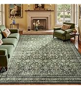 Lofus 8x10 Area Rug for Living Room,Green Washable Large Rugs with Non-Slip Backing,Soft Boho Car...