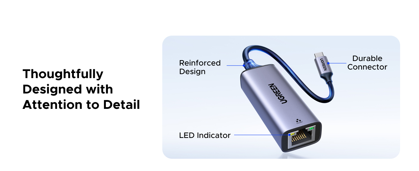 UGREEN USB C to Ethernet Adapter, Plug and Play 1Gbps Ethernet Adapter