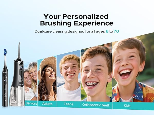 electric toothbrush with water flosser