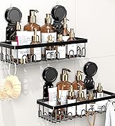 JOTPE Shower Caddy Suction Cup 2 Pack, No Drilling Shower Organizer for Bathroom with Large Capac...