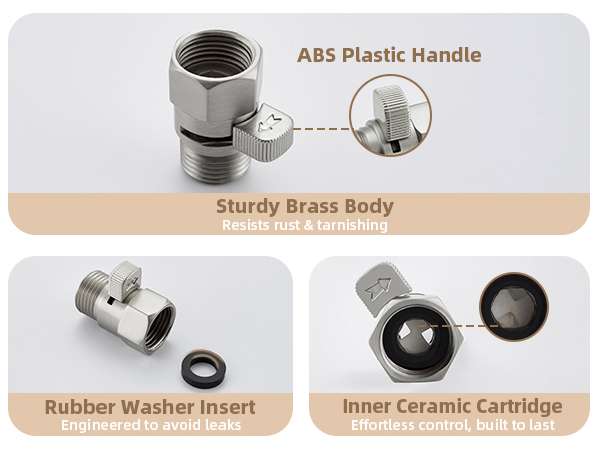 SHOWER FLOW CONTROL VALVE BRUSHED NICKEL