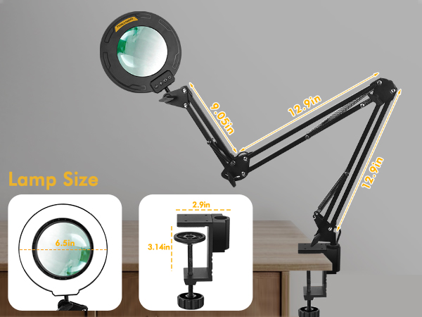 desk magnifying ring light