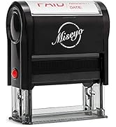 Miseyo Paid Stamp Self Inking with Date, Check Number, Amount - Red Ink