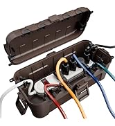 Flemoon Medium Outdoor Electrical Box (11.5x5.2x4 inch), IP54 Waterproof Extension Cord Cover w/6...
