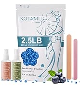 KOTAMU Wax Beads, 2.5lb Hard Wax for Bikini Brazilian Sensitive Skin Facial Leg Body Waxing, Prof...