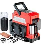 Byutrcfuy Cordless Coffee Maker for Milwaukee 18V M18 Battery, 3 Brewing Options Drip Coffee Make...