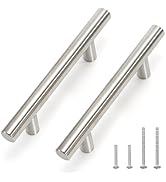 Kingrol 30 Pack 5" Cabinet Pulls with 3" Hole Center, Satin Nickel Stainless Steel Kitchen Drawer...
