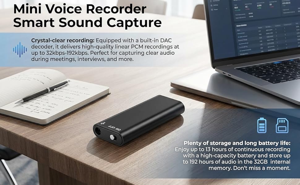 Mini Voice Recorder Smart Sound Capture