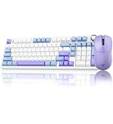 AULA Wireless Keyboard and Mouse Combo, F99 Pro Mechanical Keyboards with Knob,Tri-Mode Hot Swapp...