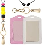 Obookey Teacher Lanyards for ID Badges - Teacher Lanyard with ID Holder, Silicone Beaded Breakawa...