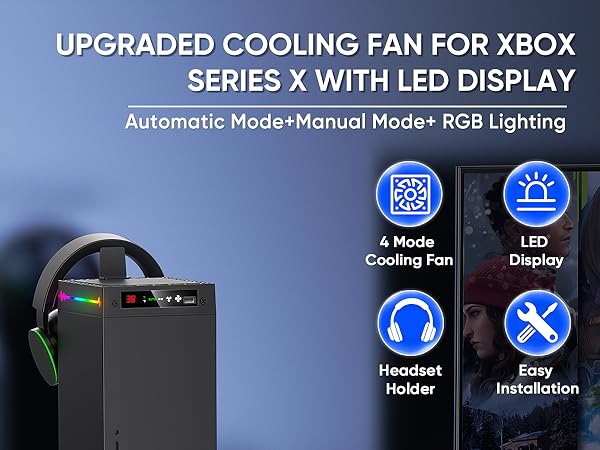 LED display cooling fan for XBOX Series X