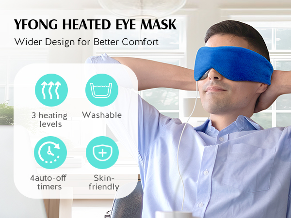 Heated Eye Mask, Warm Eye Compress Mask for Dry Eyes, USB Electric Eye Heating Pad