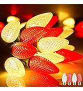 Brightown C9 Christmas String Lights Outdoor Led Fairy Lights Faceted Strawberry Lights Extendabl...