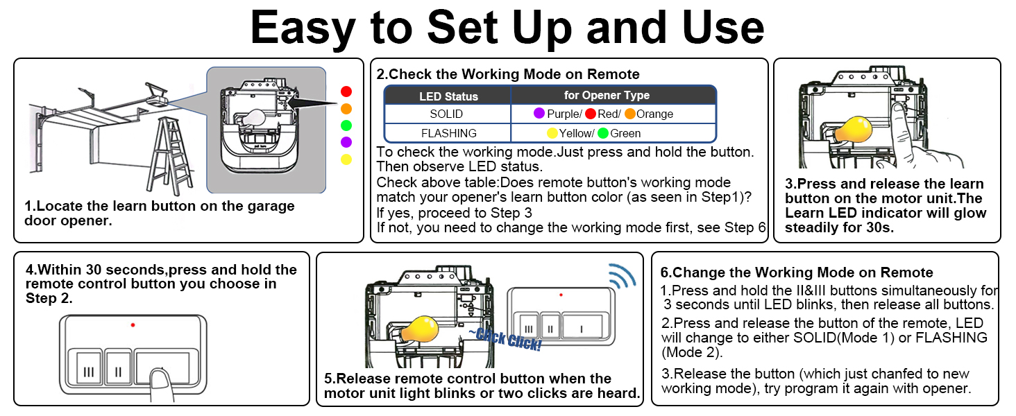 2 for Chamberlain Craftsman LiftMaster Garage Door Opener Remote, Replaces 893LM 893Max 971LM
