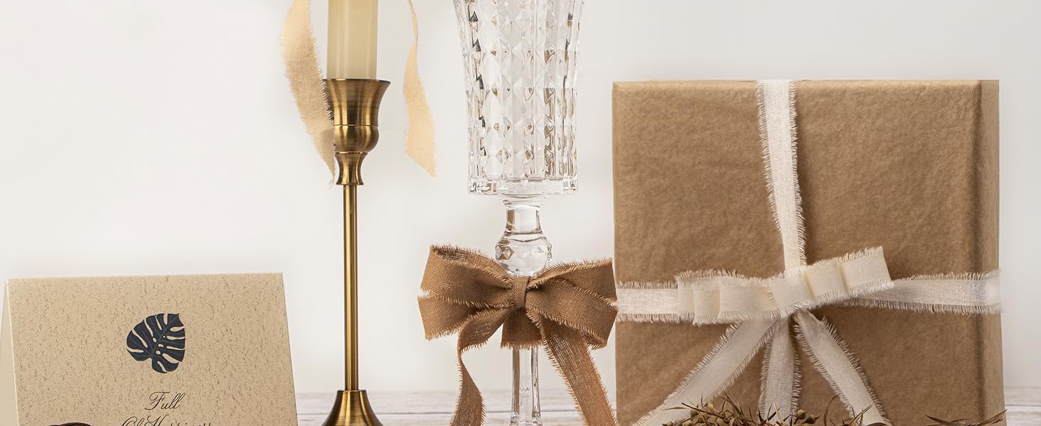 5/8 beige cotton frayed ribbon ??