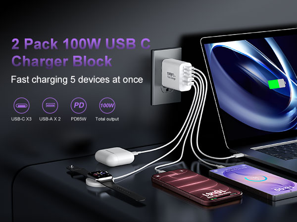 usb c super fast charger block 18 pro max cube type c brick multiple phone wall plug power adapter