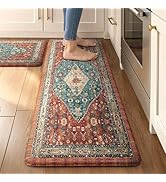 Collive Boho Kitchen Mats 2PCS, Cushioned Kitchen Mat for Floor Anti Fatigue Waterproof Kitchens ...