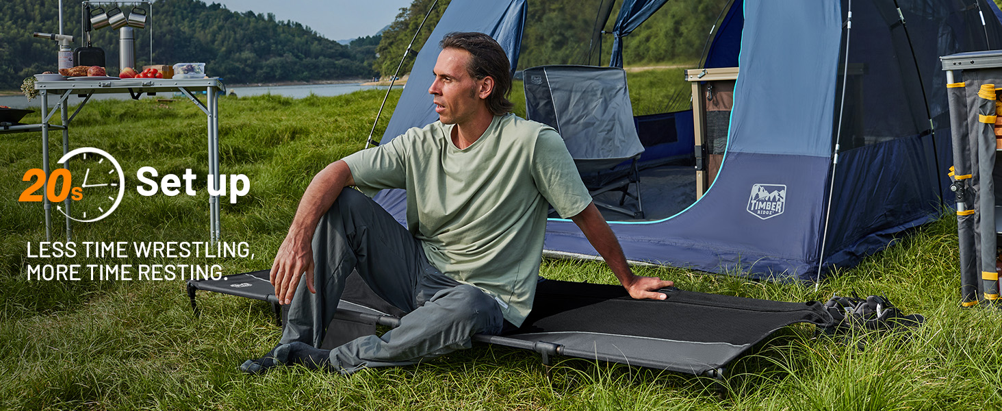 easy set up camping cot