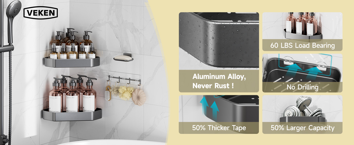 Aluminum material never rust 60 lbs load bearing 50% larger capacity