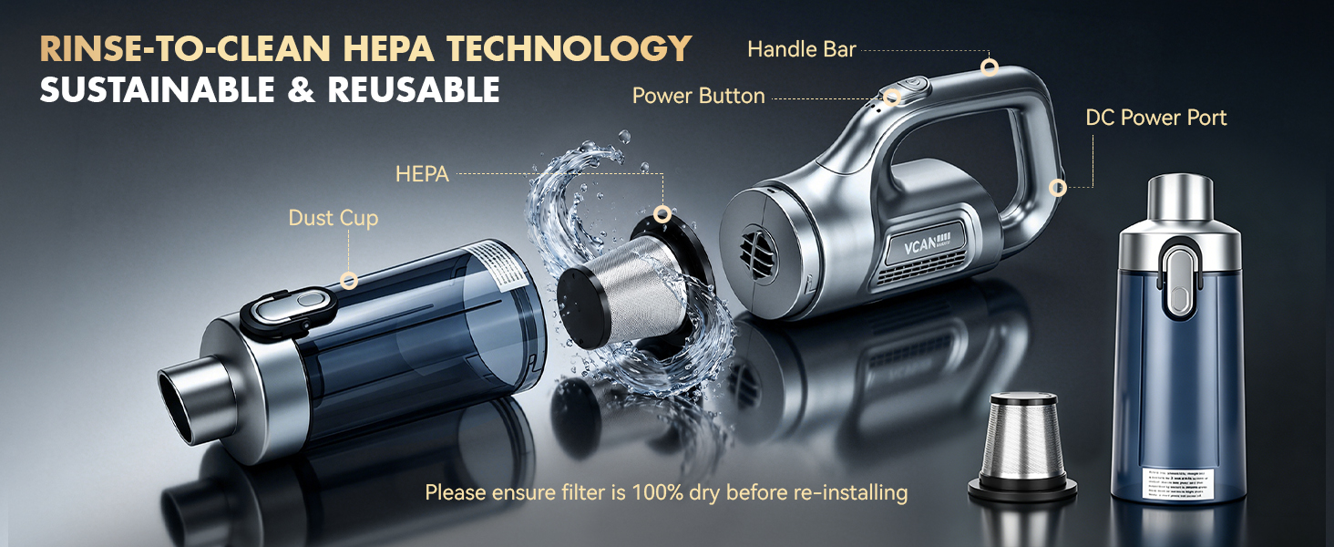 RINSE-TO-CLEAN HEPA