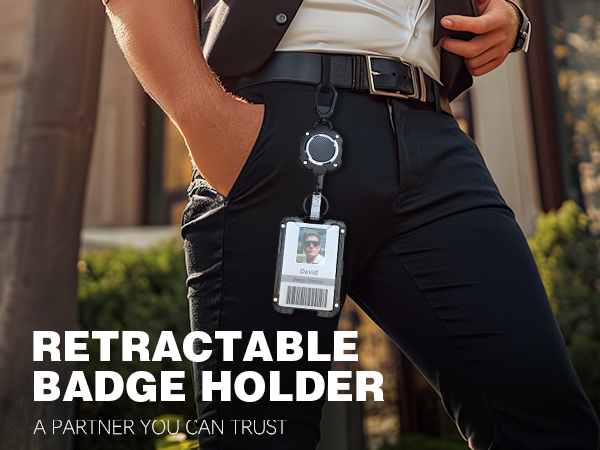 Heavy Duty Badge Keychain with Belt Clip 31.5" Cord 9oz Retraction Tactical ID Card Holder