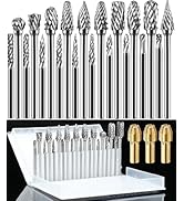 3Pcs Collets and 20Pcs 1/8" Shank Carbide Burr Compatible with Dremel Milwaukee Metal Grinding Wo...