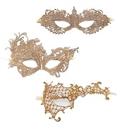 TFTSR Masquerade Masks for Women Couples,Men Mardi Gras Mask,Girls Black Gold Lace Costume,Adult ...
