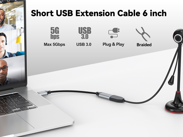 short usb extension cable