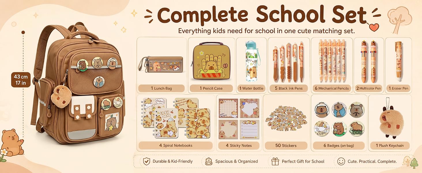 Cute School Supplies Set
