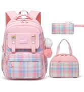 Alrisg Teen Girls Backpack Aesthetic Laptop Bookbag Elementary Middle School Travel Daypacks Moch...