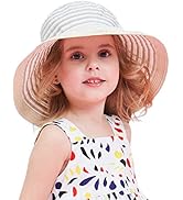 Connectyle Kids Floppy Beach Sun Hat with Bowknot Girls Foldable Wide Brim Hat