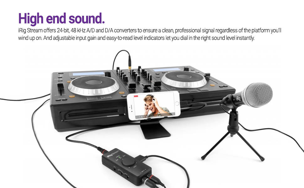 Stream Stereo Audio Interface – 24-Bit 48 kHz Recording iPhone, iPad, Mac, PC USB-C &amp; Lightning