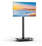 Mobile TV Cart Rolling TV Stand for 26-70 inch Screens, Mobile TV Cart Holds up to 88lbs, 25° Swi...