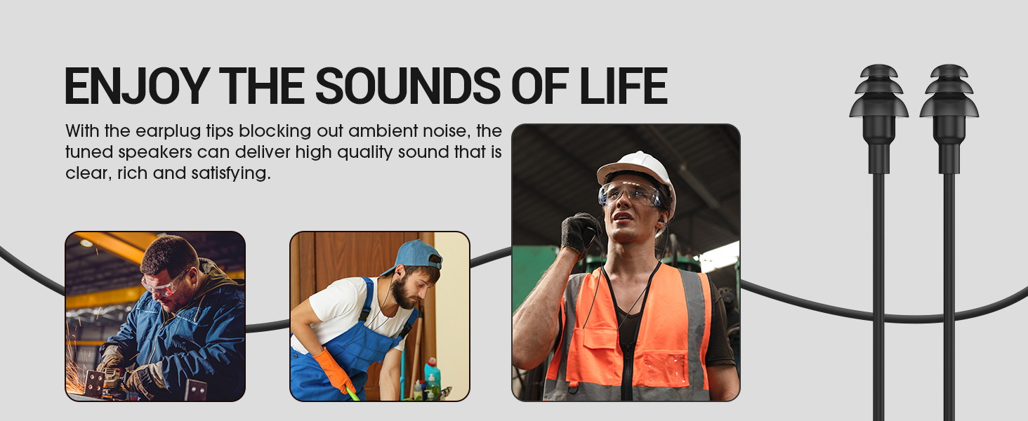 work headphones earbuds ear plugs