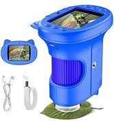 OAEBLLE Kids Microscope, 1000X Handheld Portable Pocket Microscope for Kids with 2.4" IPS Screen ...