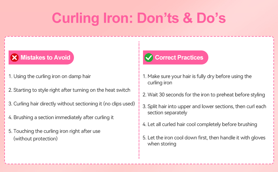 Curling Iron Important Notes