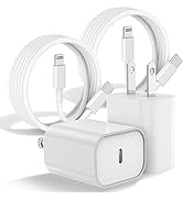 [2Pack] iPhone Charger Fast Charging 6ft Cable - MFi Certified - 20W USB C Fast Wall Charger Bloc...