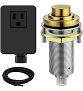 SINKINGDOM SinkTop Air Switch Kit (Long Full Brass Button) for Garbage Disposal, Cordless Champag...