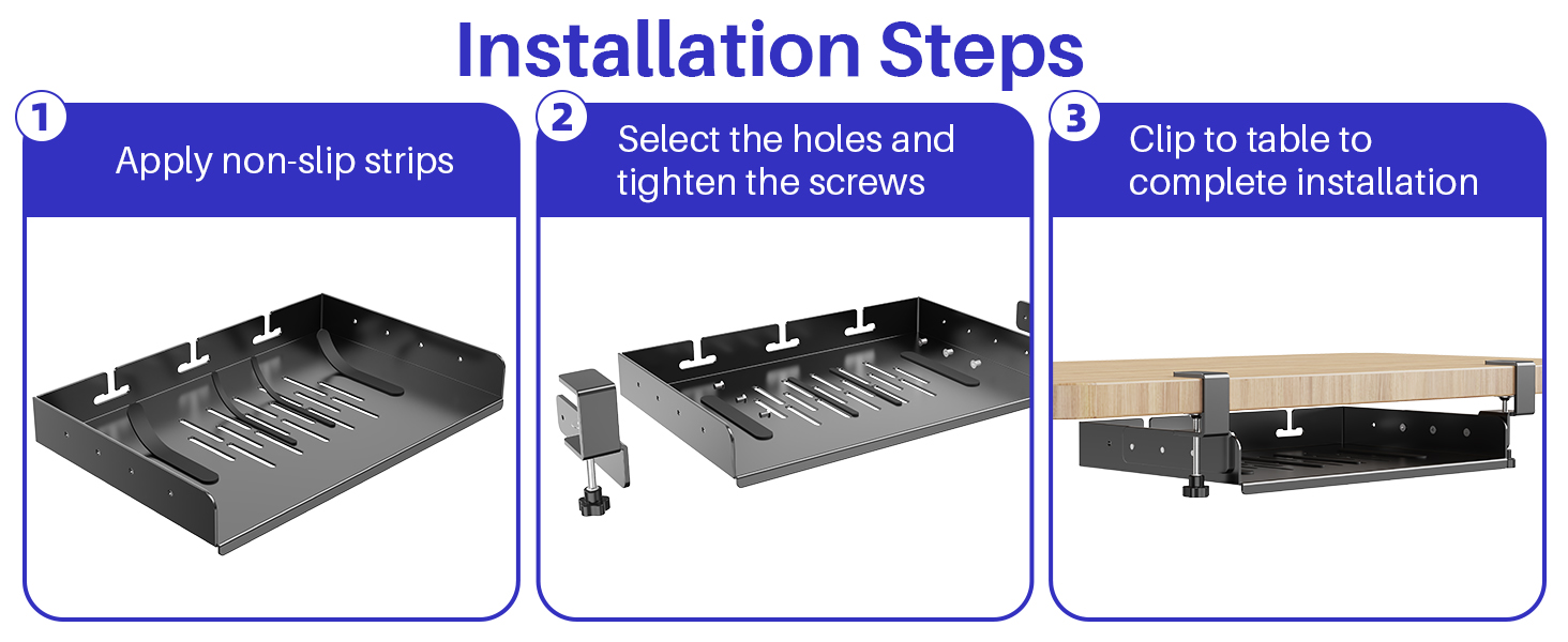No Drill Under Desk Laptop Mount,