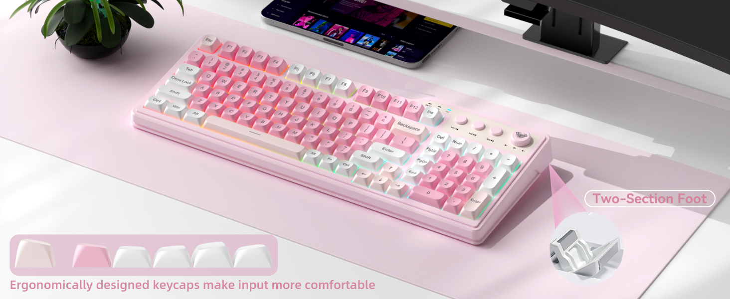 ergonomic keyboard pink keyboard keyboard gaming full-size keyboard usb keyboard