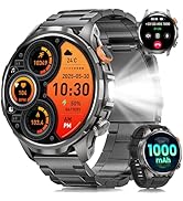 Military Smart Watches for Men, 1.91" Men's Smart Watch with 1000mAh/5ATM Waterproof/LED Flashlig...