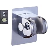 GwernKB Handheld Shower Head Holder with 2 Hanger Hooks,Strong Adhesive&amp;Waterproof No Drilling Wa...