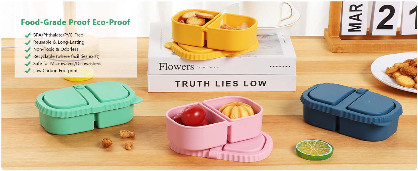 silicone snack containers with lids