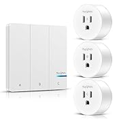 HAPYTHDA Remote Control Outlet Plug, 15A/1500W Wireless Light Switch for Lights, Fans, Projectors...